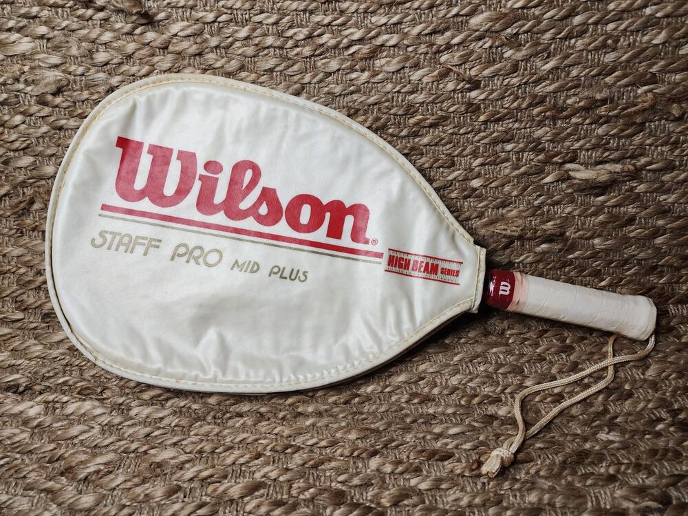 New Vintage Wilson Staff Pro Mid Plus High Beam Series Red White Racket & Case